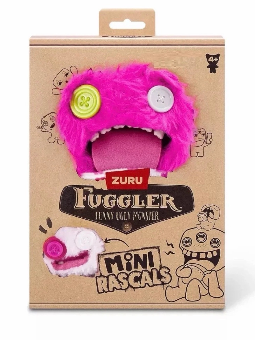 Zuru Fuggler Oogah Boogah Pink Long Pile With Mini Rascals Plush Doll BRAND NEW